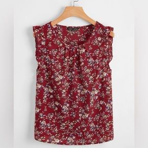 LIKE NEW! Frill Trim Floral Dress Top